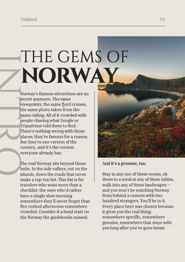 The gems of Norway intro spread